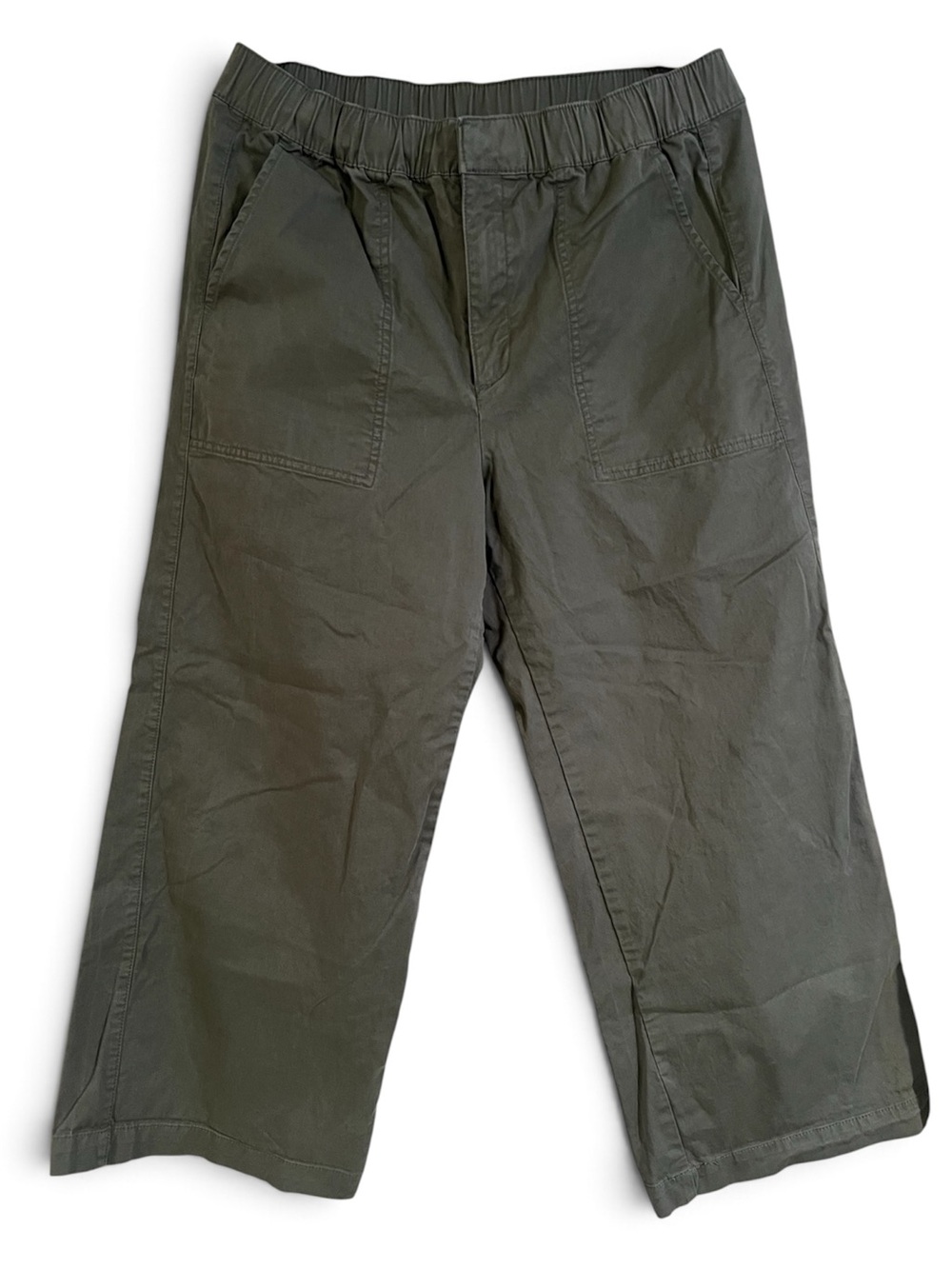 GAP Wide-Leg Casual Utility Pants in Olive Green